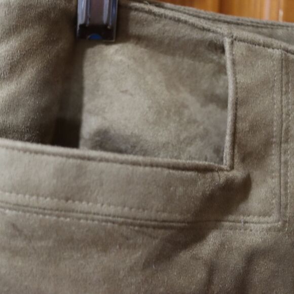 Liz Claiborne Tan Trousers  Relaxed Fit Wide Leg Michaela Faux Suede Pants  12 - Picture 6 of 13